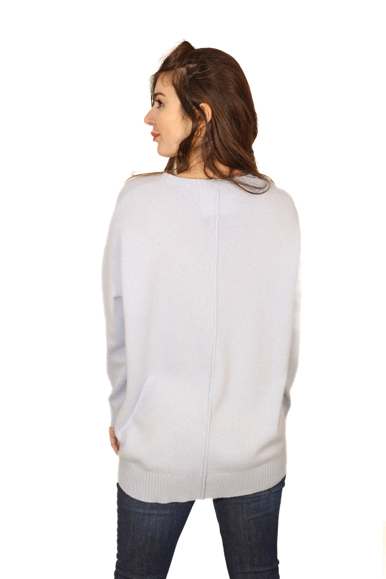 pullover in lana celeste