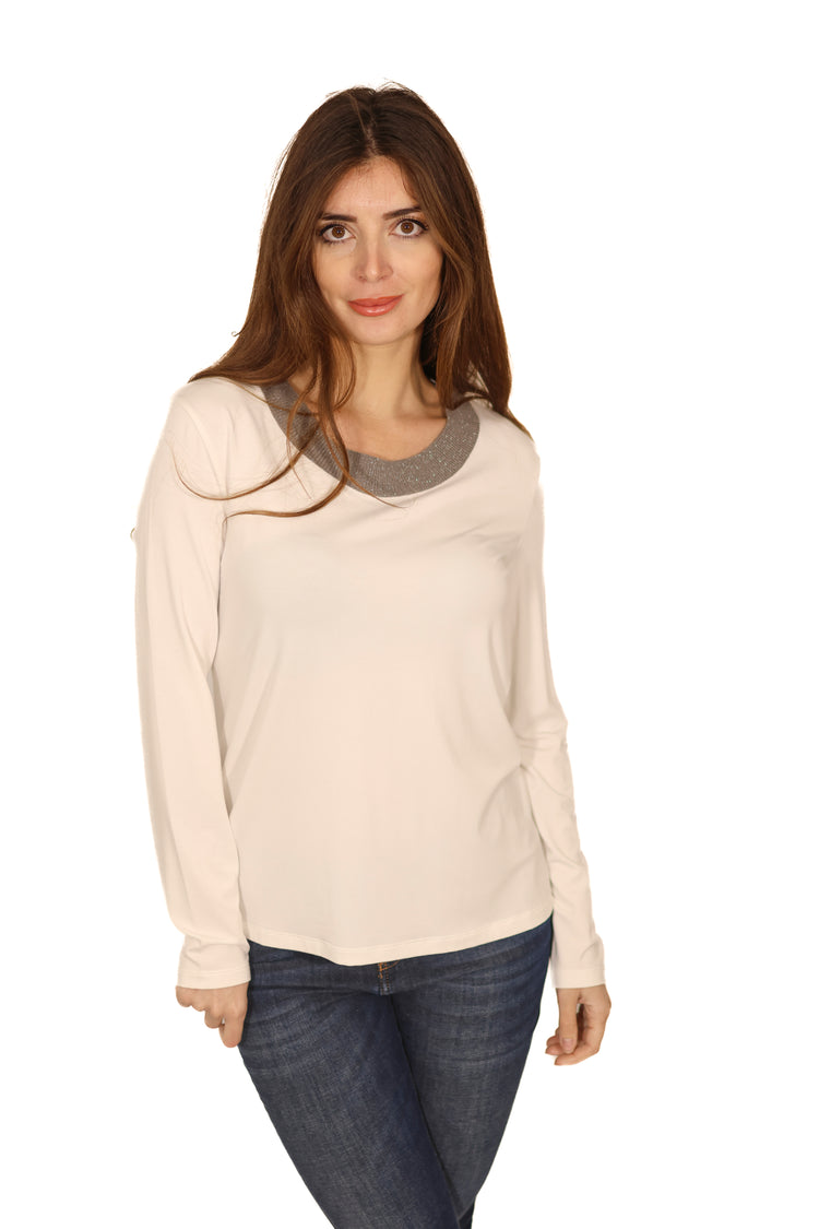 Maglia sottogiacca girocollo bianca