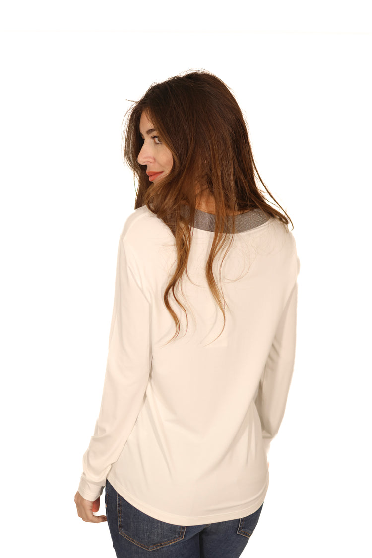 Maglia sottogiacca girocollo bianca