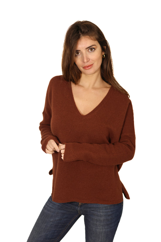 maglia over in lana arancione