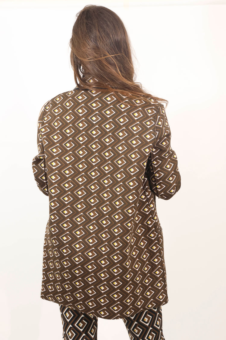 Giacca marrone in viscosa