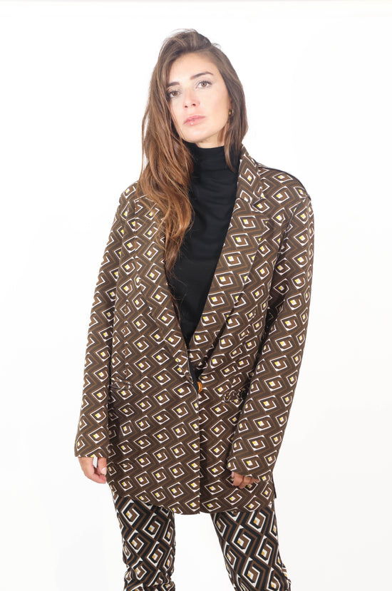 Giacca marrone in viscosa