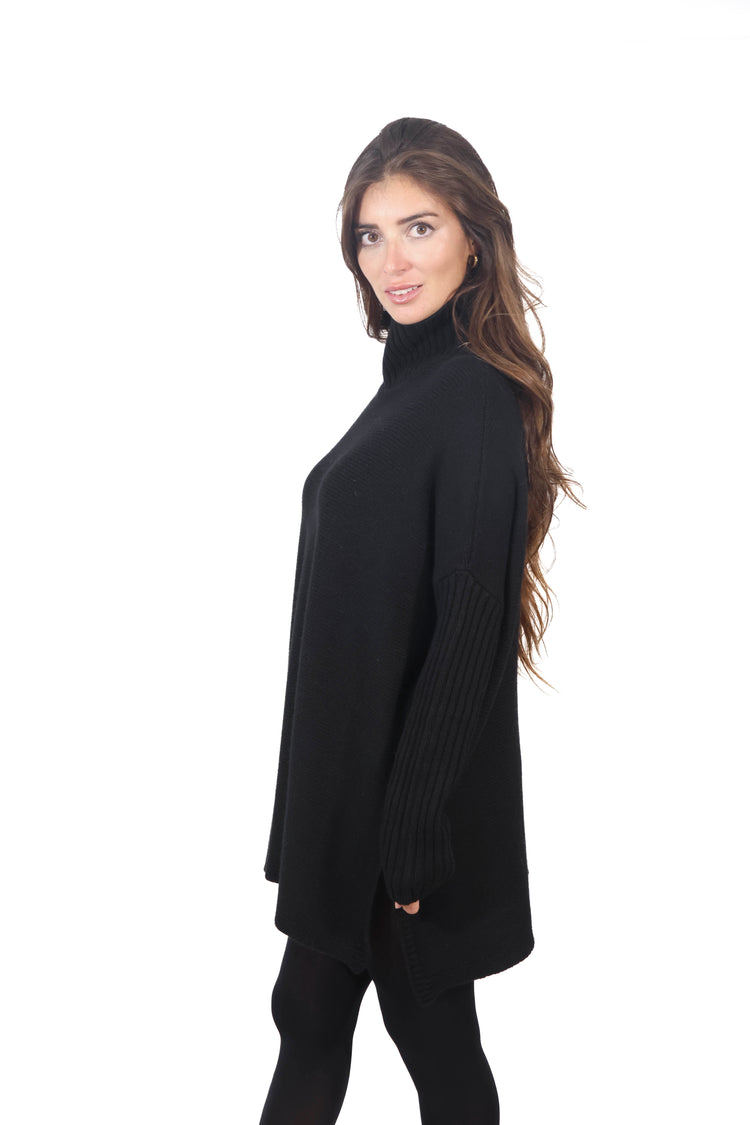 Cappa collo alto nero