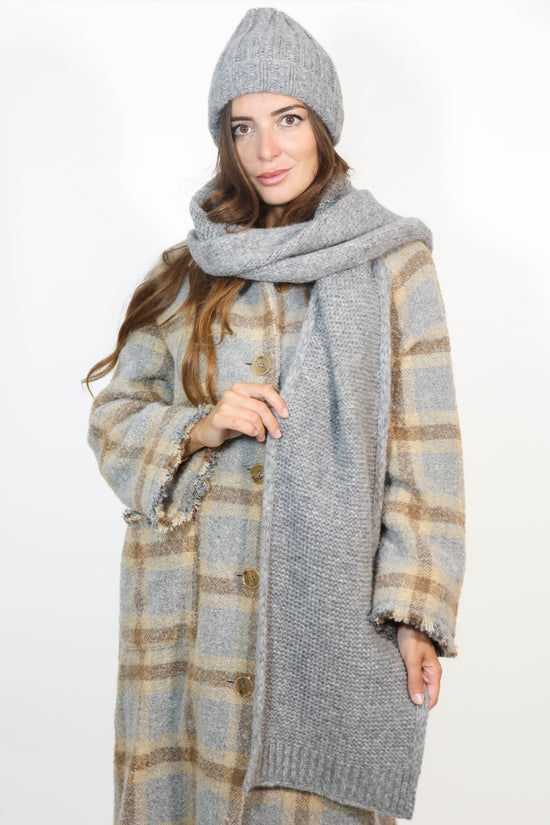 Sciarpa lana grigio