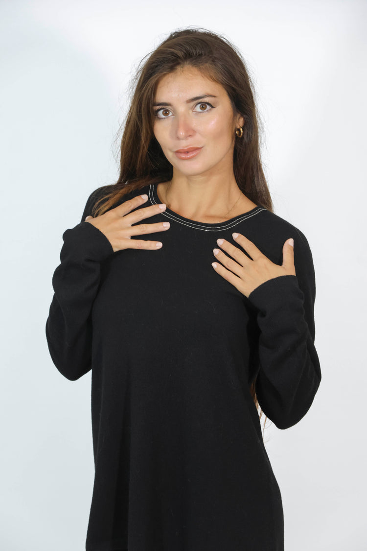 Maglia girocollo nero