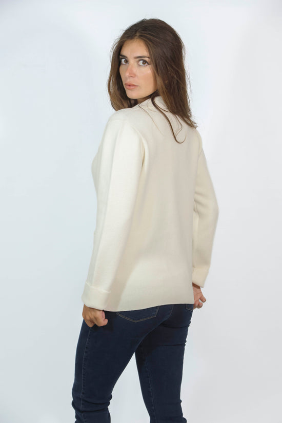 Giacca misto seta lana bianco