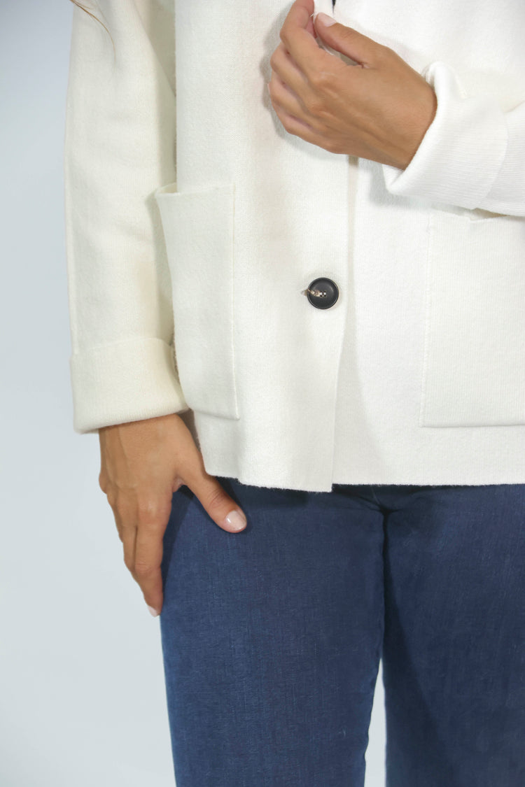 Giacca misto seta lana bianco