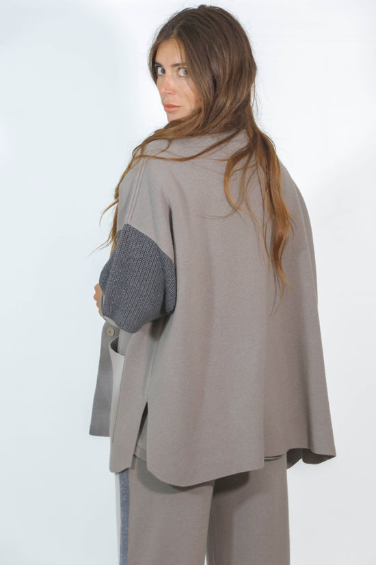 Giacca lana seta grigio