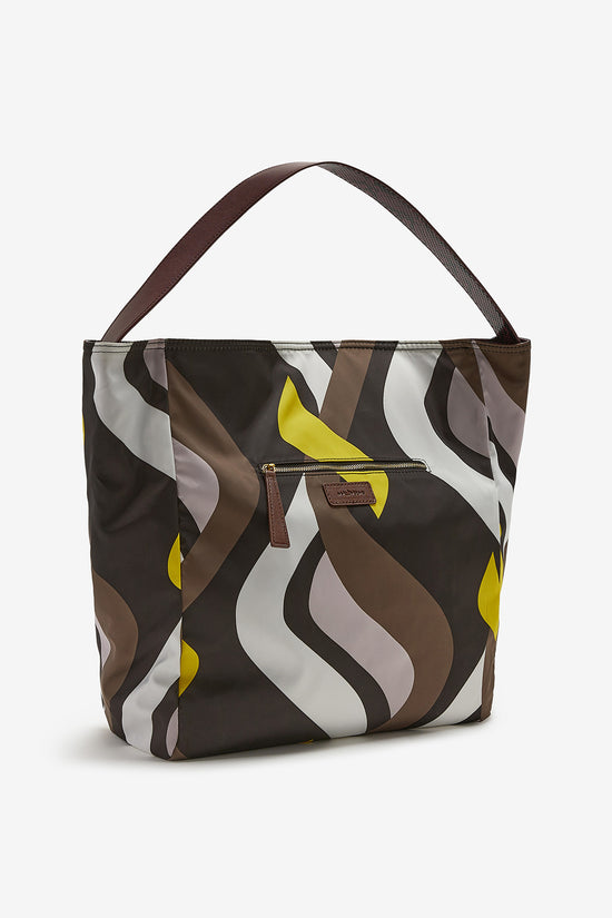 Shopper media reversibile animalier marrone