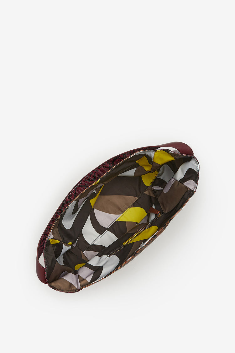 Shopper media reversibile animalier marrone