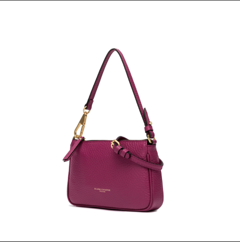 Pochette in pelle fucsia