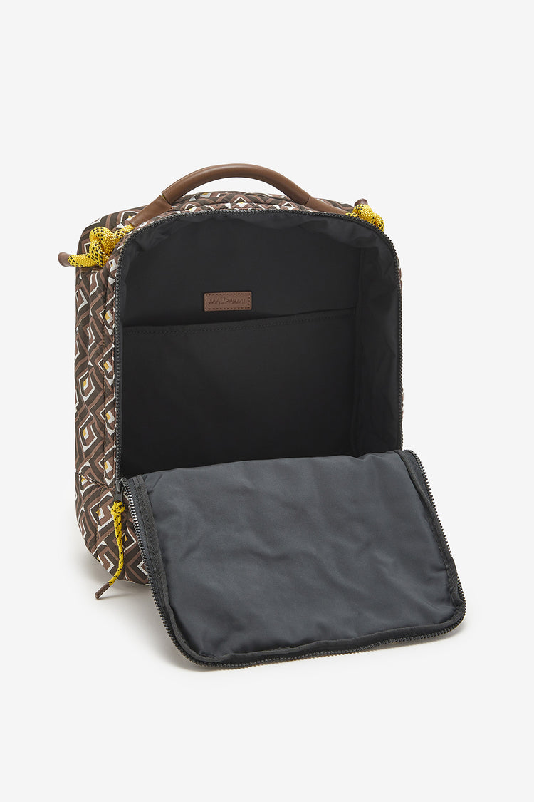 Zaino marrone fantasia geometrica