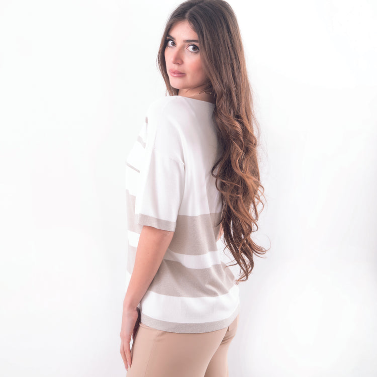 Maglia righe bianco