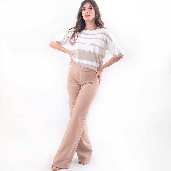 Pantalone palazzo beige