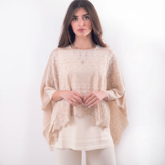 Poncho mantellina operata oro