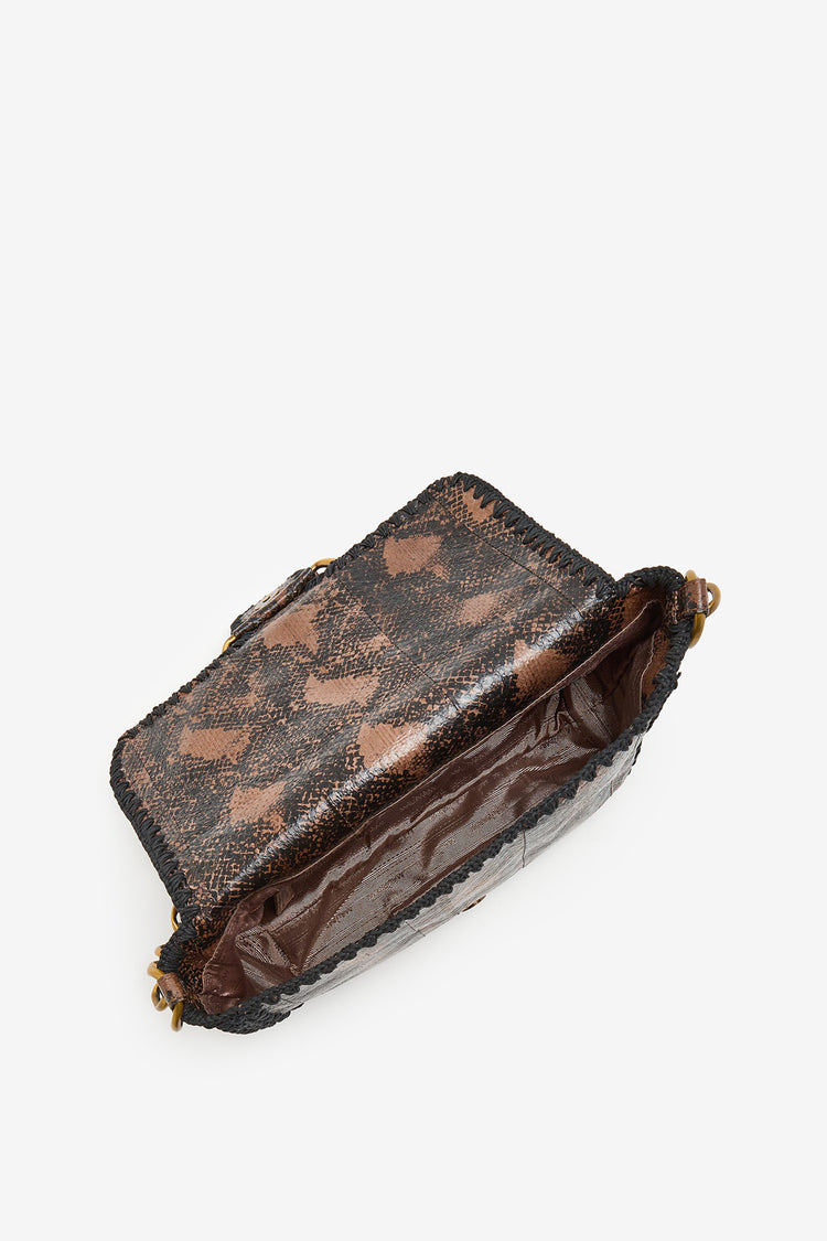 Tracollina in pelle marrone