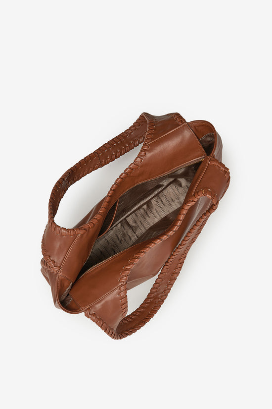 Borsa spalla in pelle marrone