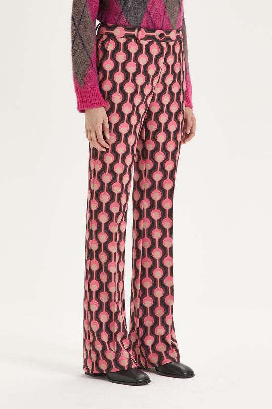Pantalone viscosa stretch rosa