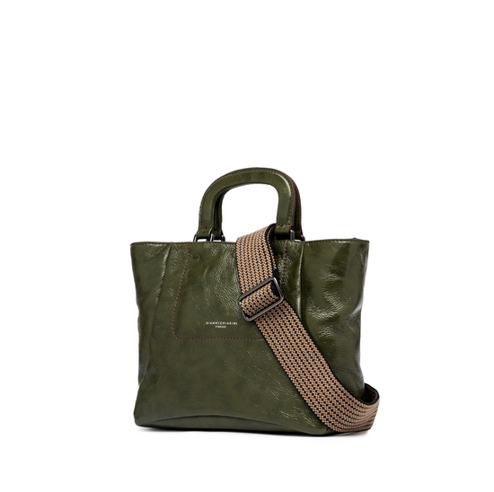 Borsa in pelle verde