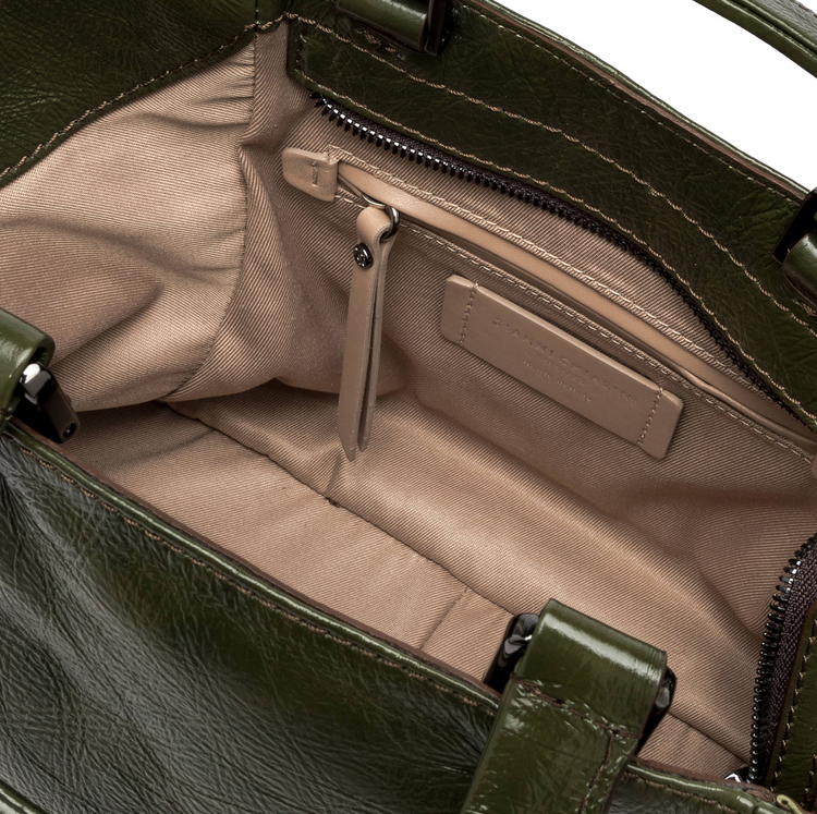 Borsa in pelle verde