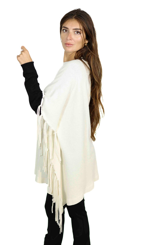 Rocco Ragni Poncho lavorato a mano con frange