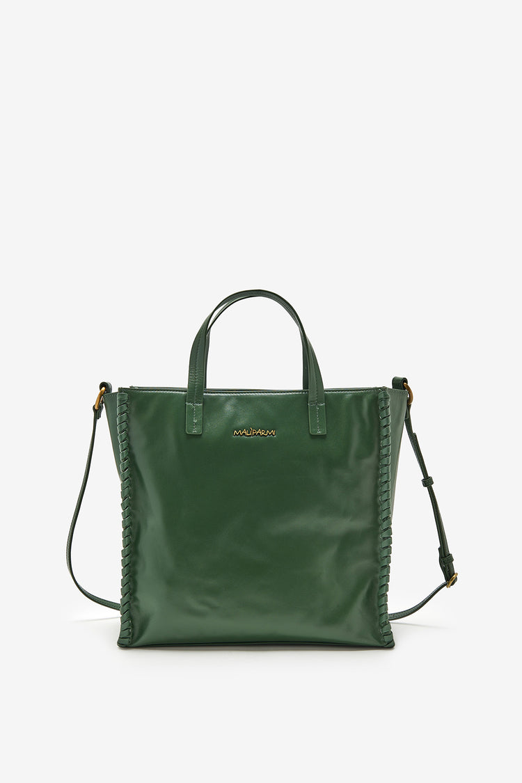 Shopper in pelle verde