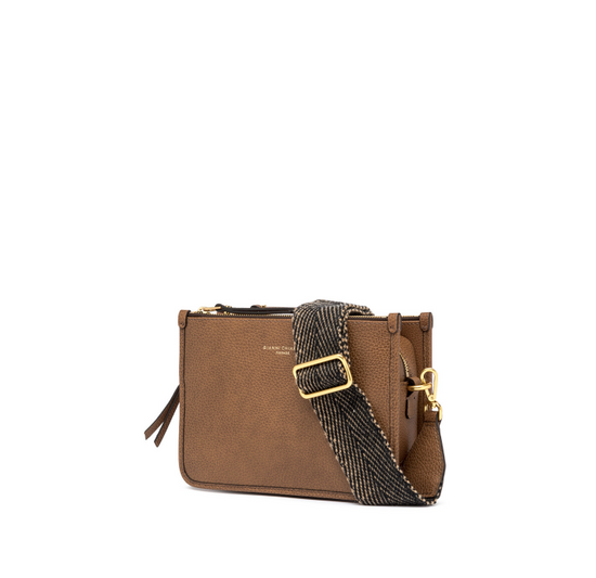 Borsetta tracolla in pelle marrone