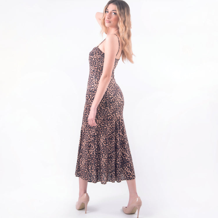 Abito lungo maculato