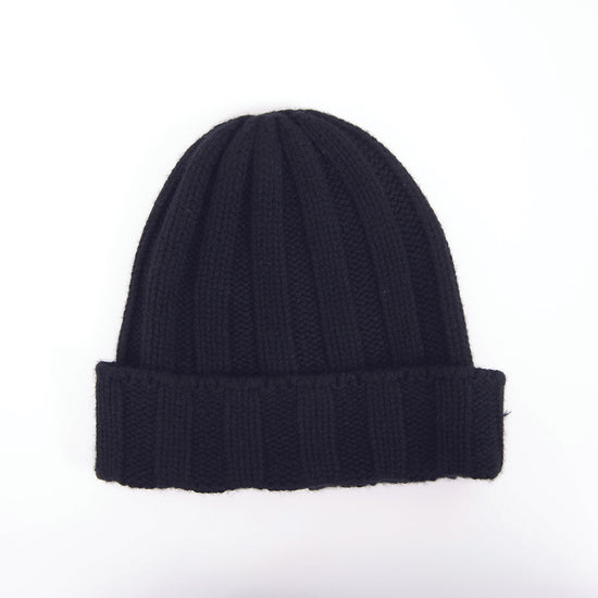 Cappello cashmere coste nero