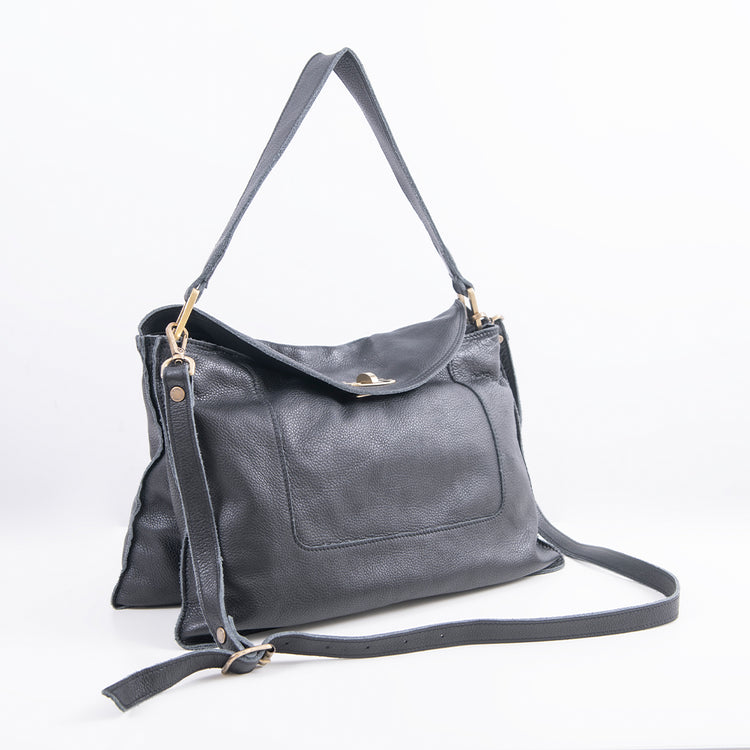 Monospalla in pelle nero