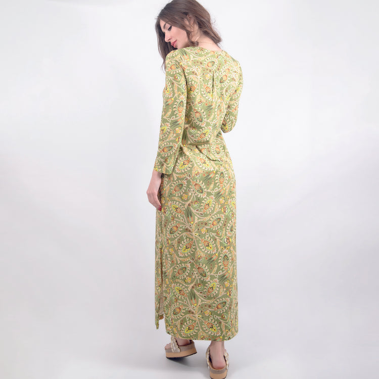 Caftano lungo jersey verde