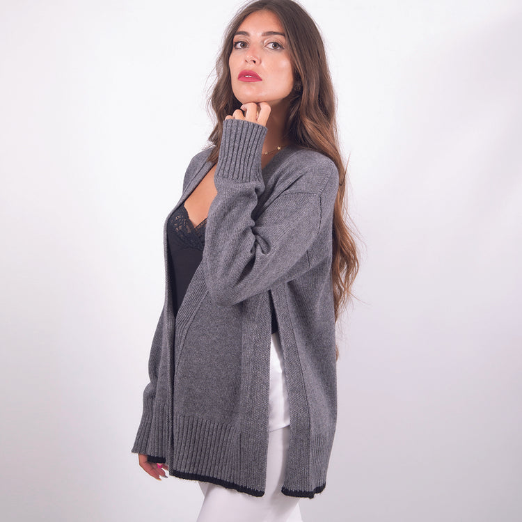 Cardigan in lana grigio
