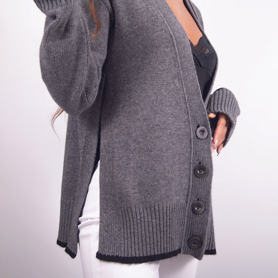 Cardigan in lana grigio