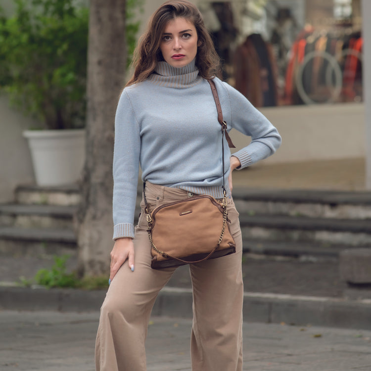 Pantalone velluto beige