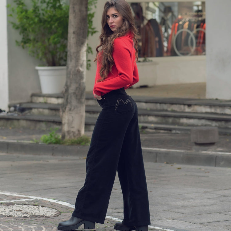 Pantalone velluto nero