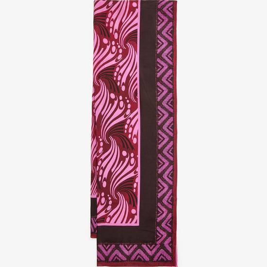 Stola in seta stampata rosa