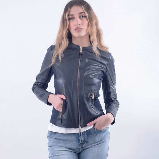 Giubbino in pelle nero