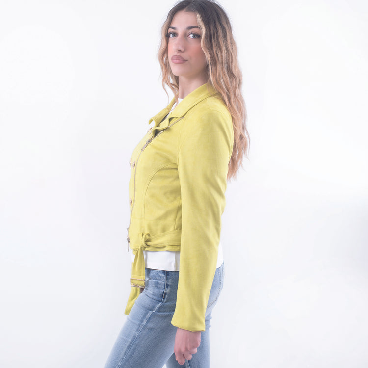 Giubbino corto scamosciato giallo