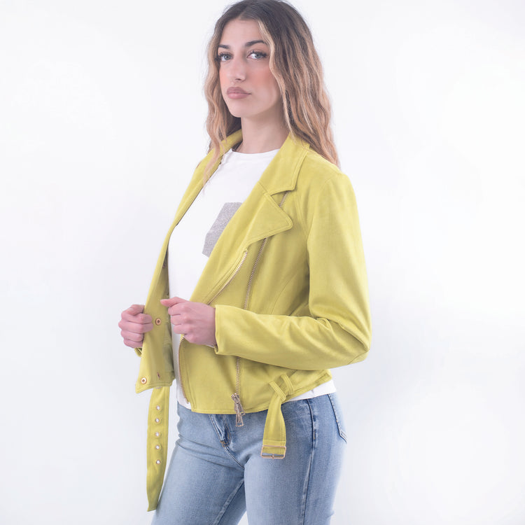 Giubbino corto scamosciato giallo