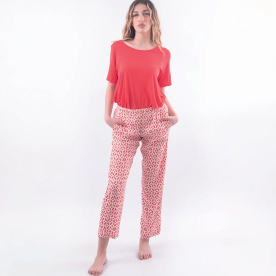 Pantalone in viscosa rosso