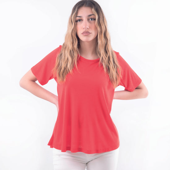 T-shirt in lino rosso