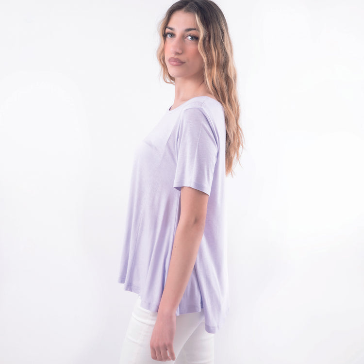T-shirt in lino glicine