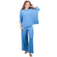 Poncho azzurro con manica 3/4.