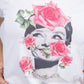 T-shirt in cotone con stampa Audrey Hepburn.