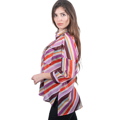 Camicia multicolor in 100% cotone.