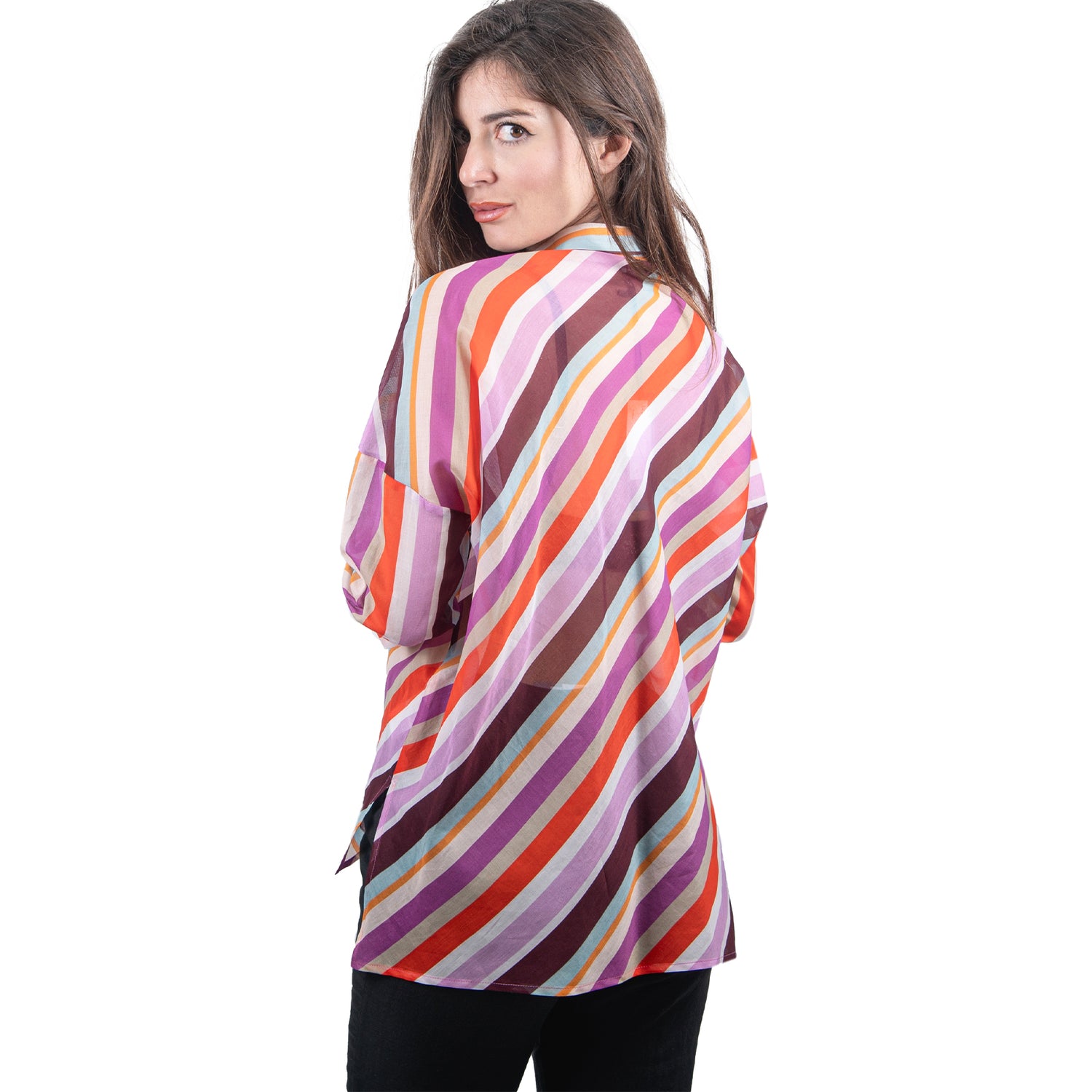 Camicia multicolor in 100% cotone.