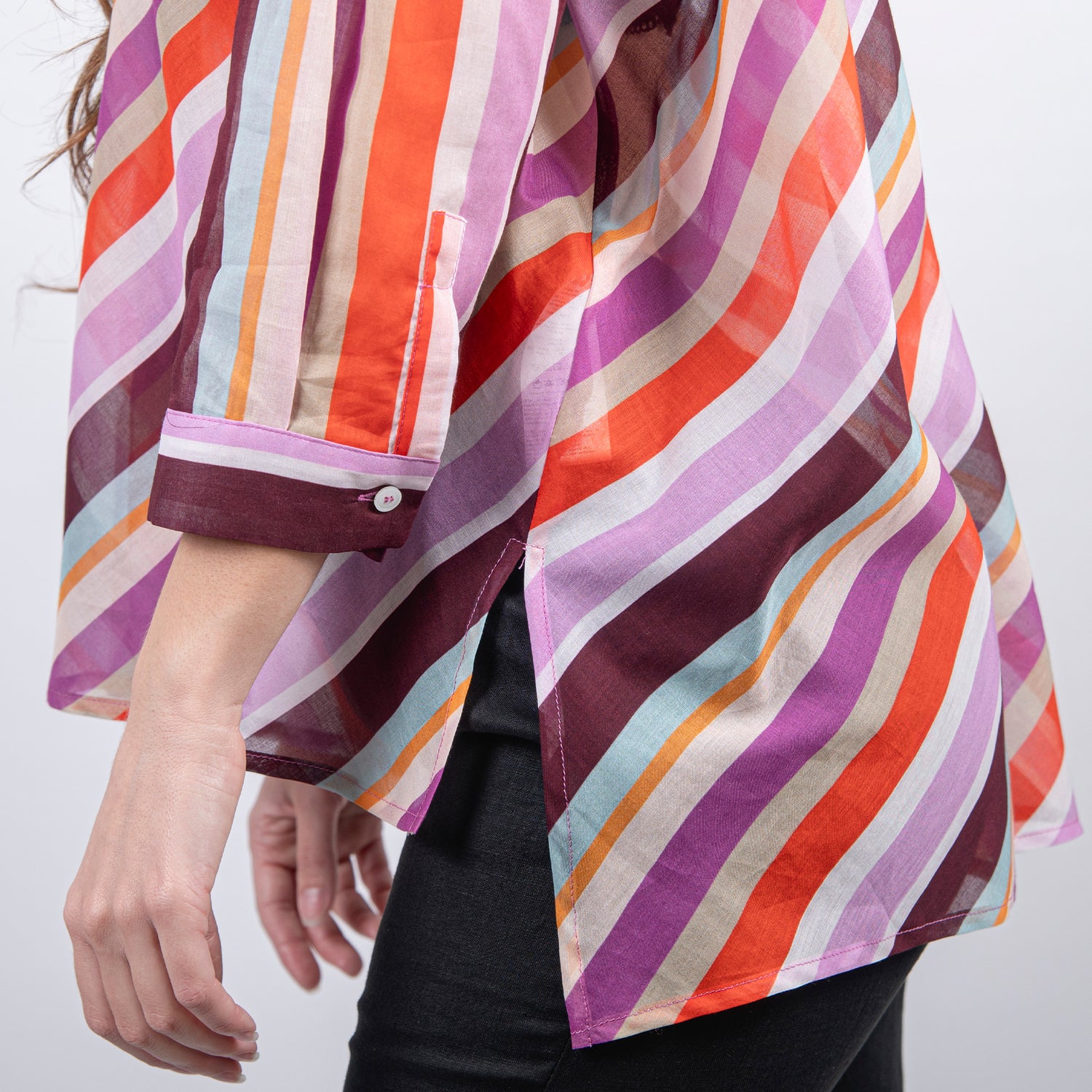 Camicia multicolor in 100% cotone.