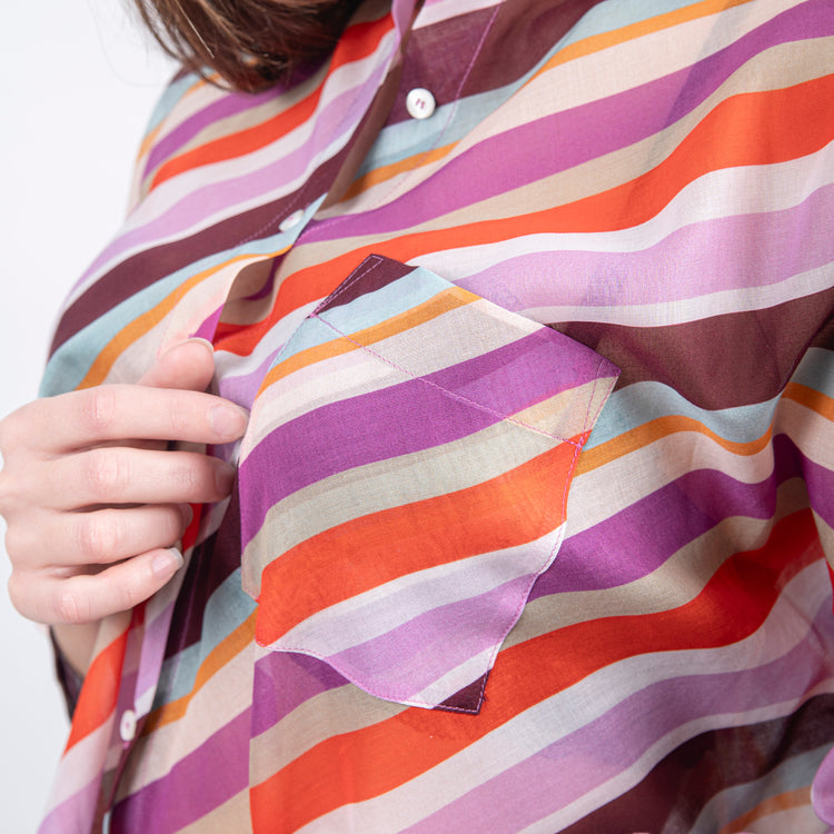 Camicia multicolor in 100% cotone.