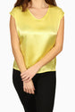 Blusa manica corta in seta giallo whyci