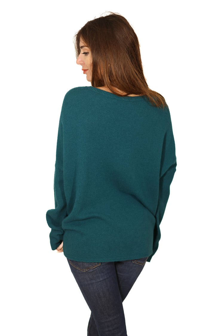 maglia over in lana verde